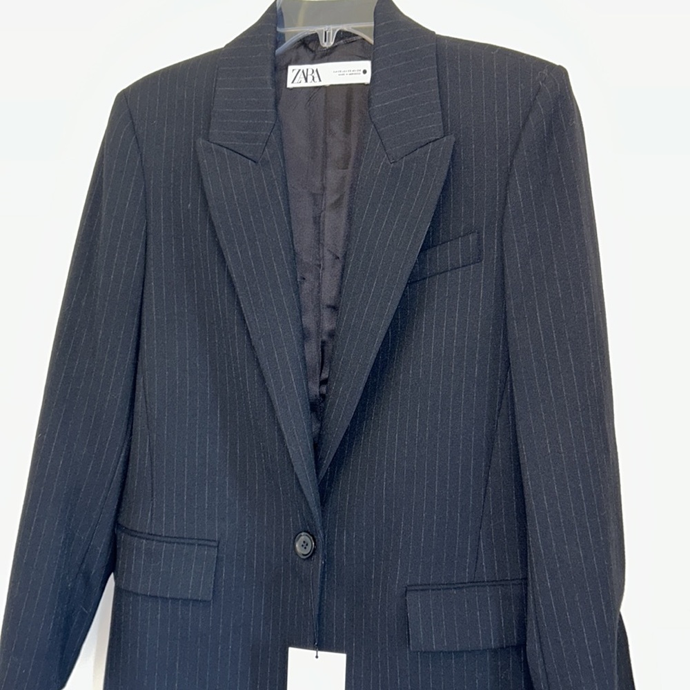 ZARA Black Pinstripe Blazer New with Tags size XS